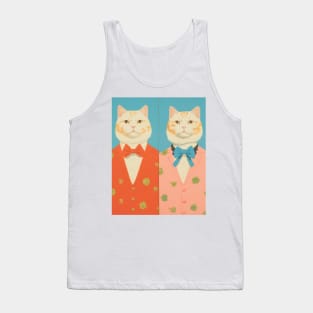 Vintage Aesthetic Cat Painting Tank Top